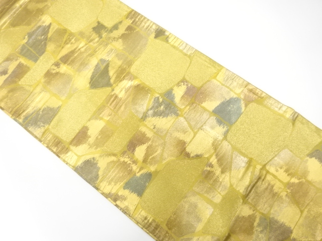 JAPANESE KIMONO / ANTIQUE FUKURO OBI / SILK / WOVEN STONE PAVEMENT